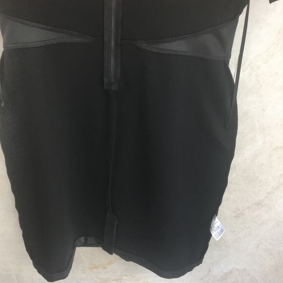 INC International Concepts Black Tone-on-Tone Leather Waist Zip-Up Dress Size XL - Picture 7 of 16